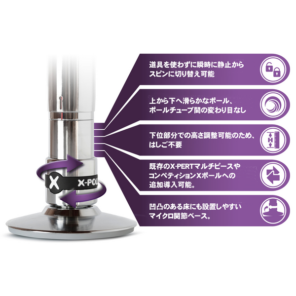 ポール X-POLE XPERT (NX) 45mm セット X-PERT のX-LOCK UPGRADE KIT (ダブルアクションモデル) – X